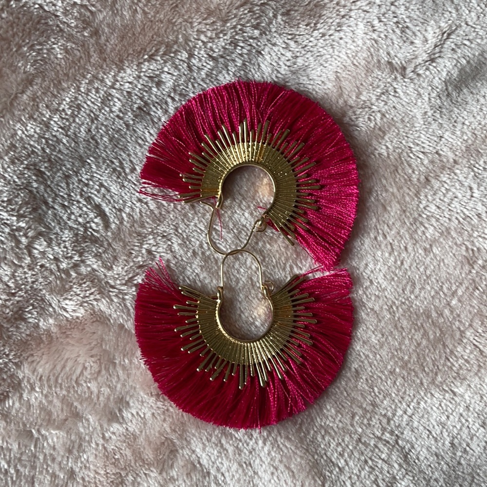 Pink and gold earrings